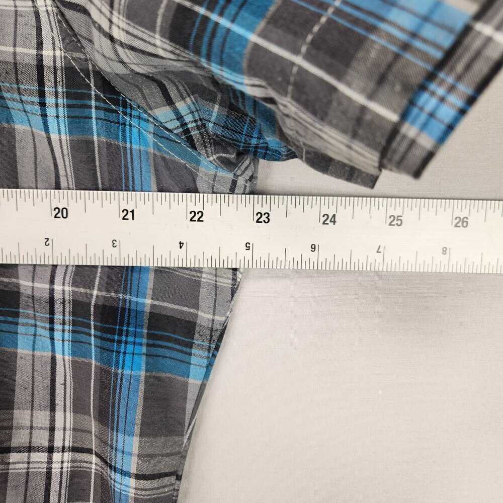 Kuhl Tapered Fit Button Up Shirt Men's Blue Plaid Short Sleeve Outdoor - Picture 3 of 9